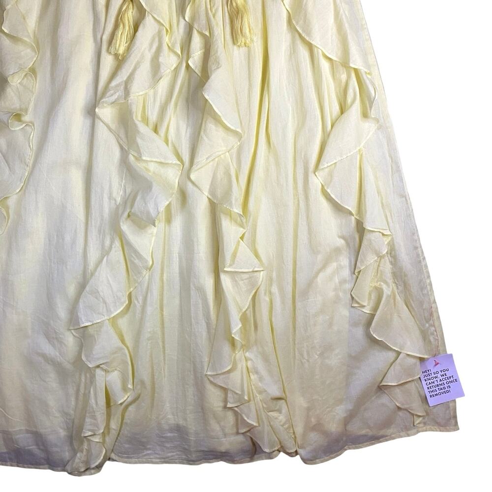 ASOS Designs Lemon Ruffle Ruched Maxi Dress NWT - 12 - Picture 3 of 7